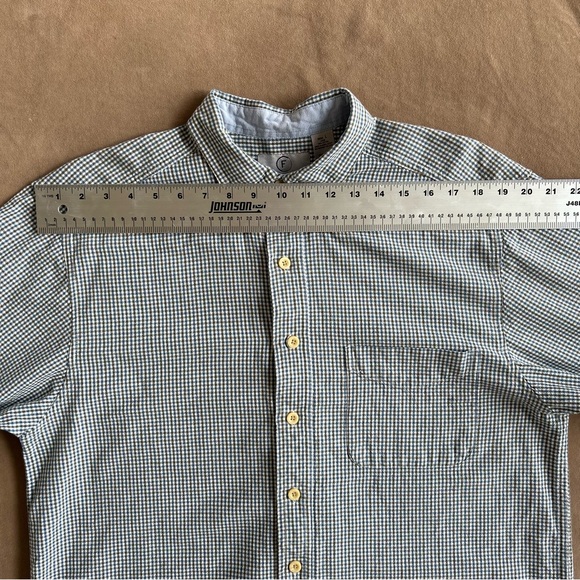 FARAH Men's Collared Shirt L Button Up, Long Sleeve Casual Cotton Plaid w/Pocket - Picture 9 of 12